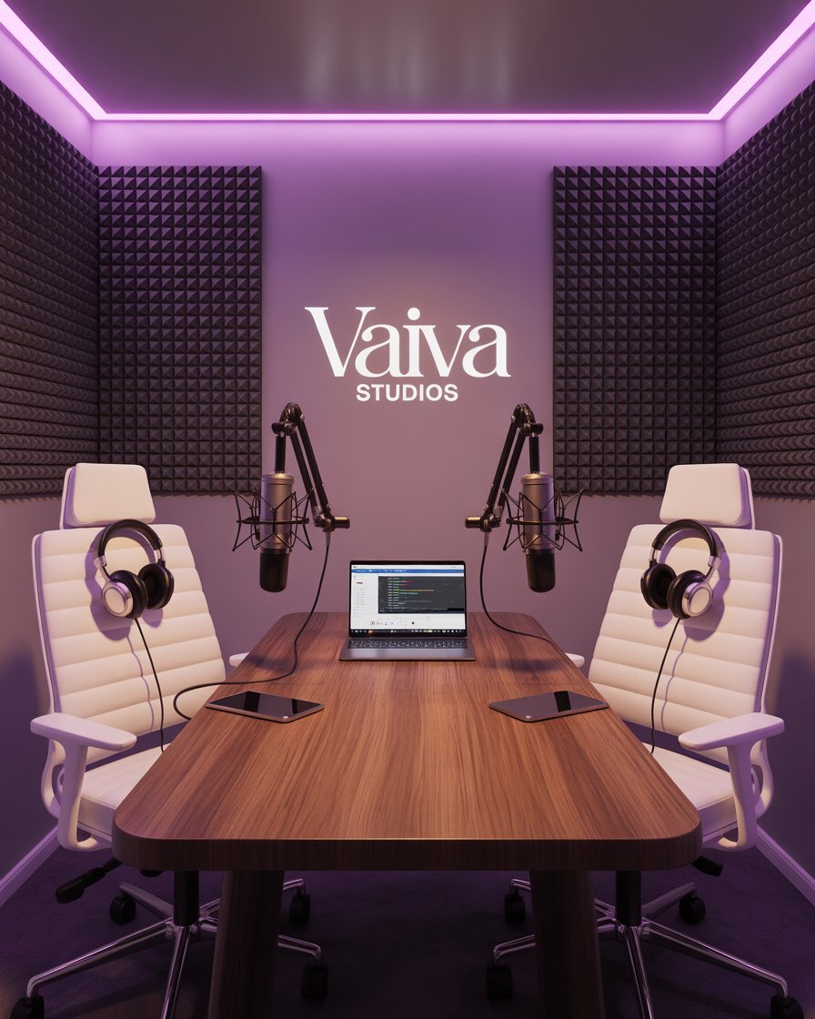 Podcast room shoot at Vaiva Studios