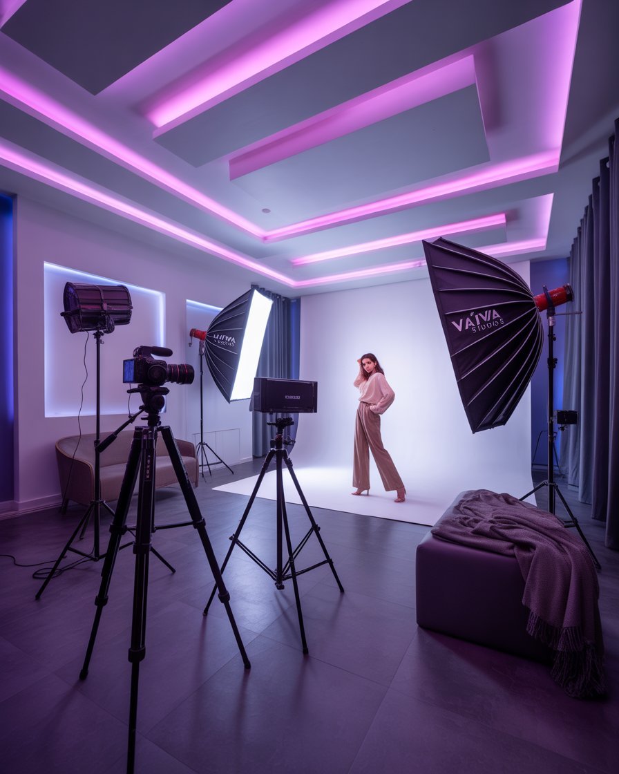 Neon set at Vaiva Studios